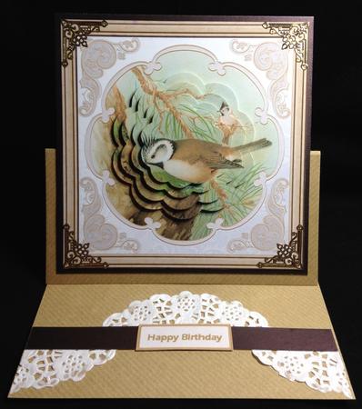 Crested Tit Bird Card with Petal Stackers by Carol Bath 
