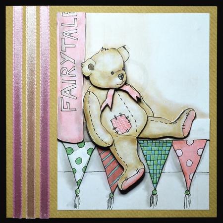 Nursery Shelf Card Front with Decoupage by Carol Bath 