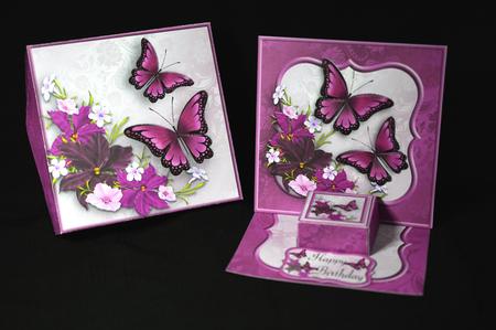 Burgandy Butterfly Easel Tea Light Box and Box Kit by Carol Bath 