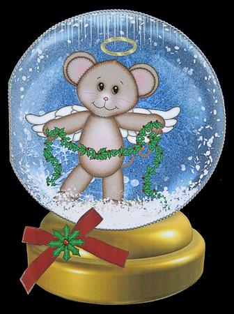 Christmas Angel Bear Snow Globe Quick Card by Carol Bath 