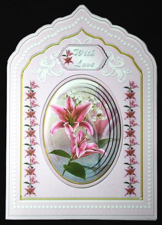 Lilies in Pink Porcelain Plaque Card Mini Kit by Carol Bath 