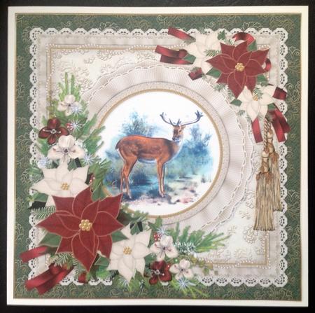 8x8 Vintage Christmas Deer Mini Kit by Carol Bath 