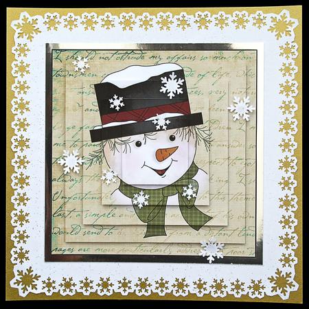 Vintage Snowman on Script by Carol Bath 