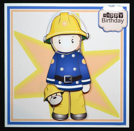 Fireman Andy Birthday Topper Mini Kit by Carol Bath 