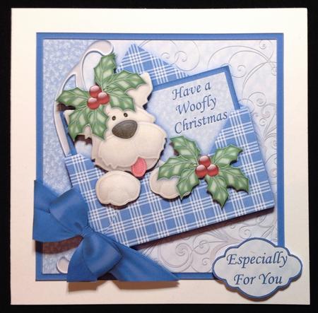 Christmas Westie Dog in Envelope Decoupage by Carol Bath 