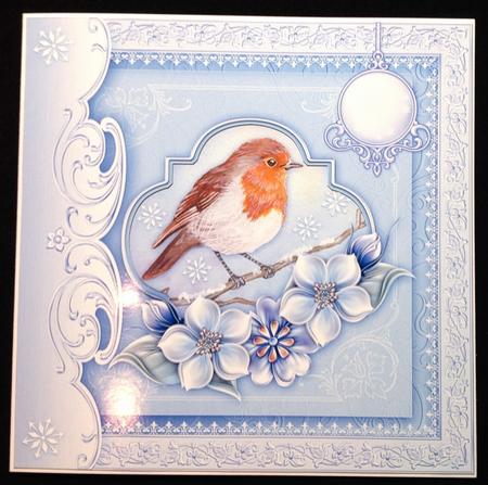 Christmas Robin & Florals Topper & Decoupage by Carol Bath 