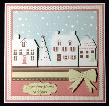 Contemporary Christmas Houses Quick Card by Carol Bath 