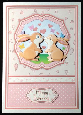 Love Bunnies Card Front & Decoupage by Carol Bath 