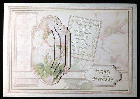 Vintage White Roses Card Topper & Pyramage by Carol Bath 