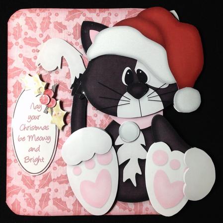 A Purr-fect Christmas Shaped Fold Card Kit by Carol Bath 