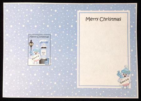 Christmas Cute Little Robin Postbox 5x7 Matching Insert by Carol Bath 