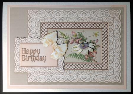 Vintage Floral Spray on a Broiderie Anglaise Frame Decoupage by Carol Bath 