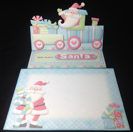 Santa's Train Over the Top Easel Card Kit by Carol Bath 