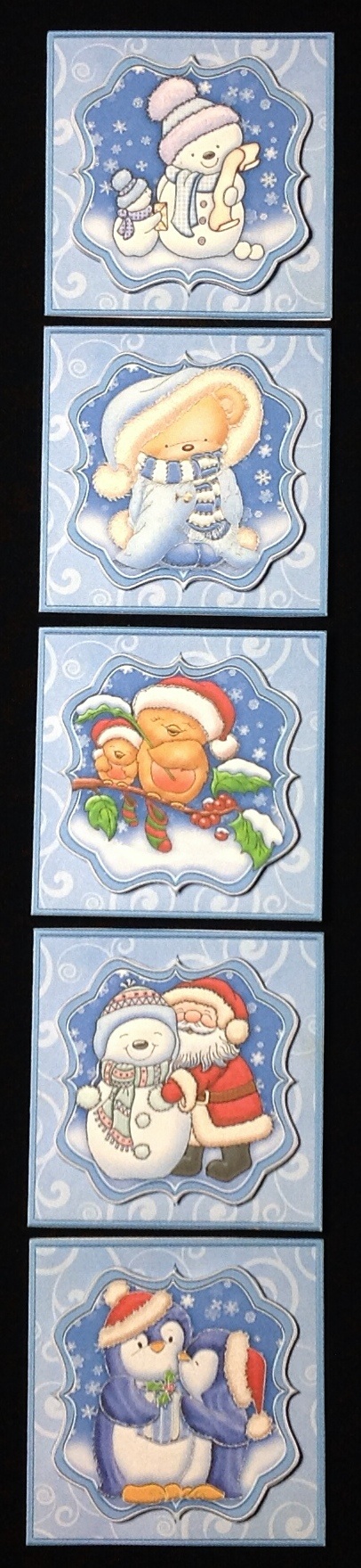 Cute Christmas Gift Tags in Blue by Carol Bath 