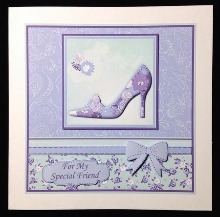 Shabby Chic Shoe Lilac Quick Card by Carol Bath 