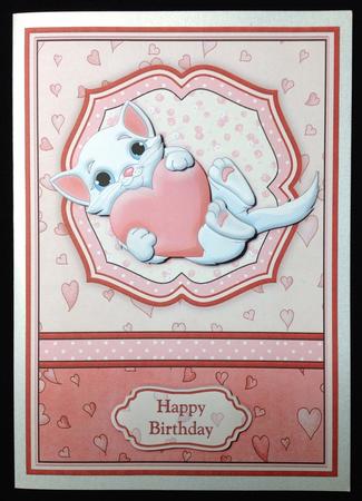 Purrfect Valentine Card Topper & Decoupage by Carol Bath 