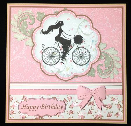 Elegant Cyclist Card Topper & Pyramage by Carol Bath 