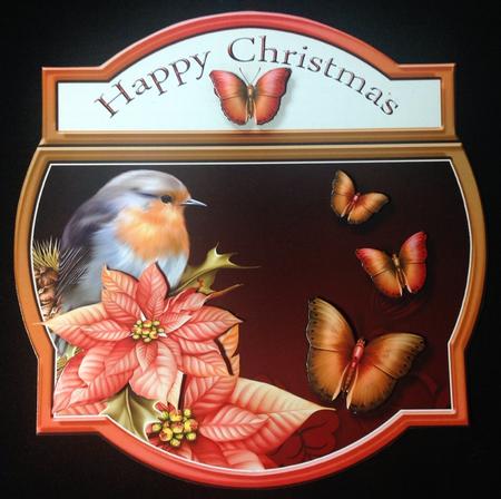 Shape Card with Gifttag Christmas Bird by Carol Bath 
