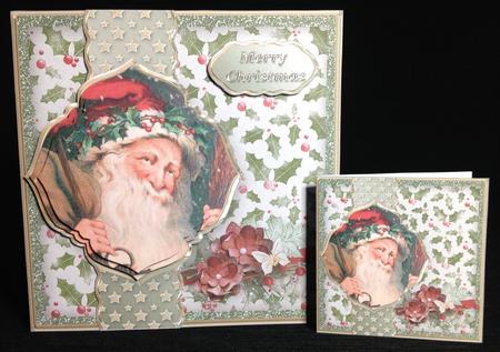 Vintage Santa Claus Fancy Border Card Mini Kit by Carol Bath 