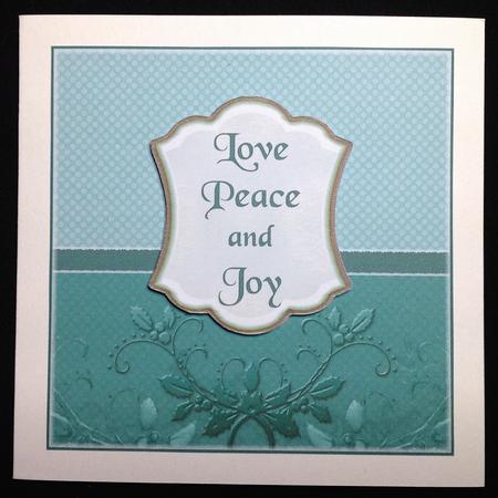 Decorative Holly Framed Card in Teal by Carol Bath 