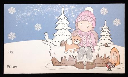 Chloe in Hat & Jumper Christmas Money Wallet by Carol Bath 