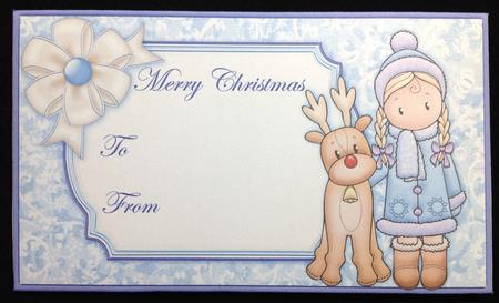 Christmas Money Wallet Chloe and Reindeer by Carol Bath 