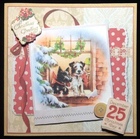 Very Vintage Christmas Scottie Dogs Quick Card by Carol Bath 
