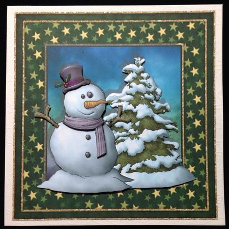 Snowman with Christmas Tree Topper by Carol Bath 