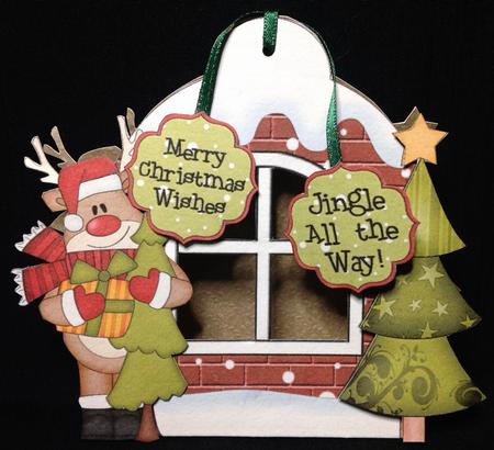 3D Rudolph Xmas Window Treat Holder Christmas Decoration by Carol Bath 