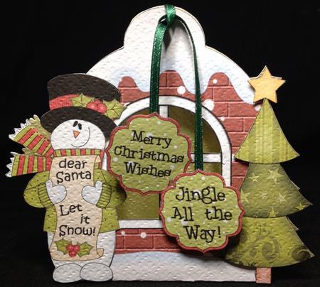 3D Snowman Xmas Window Treat Holder Christmas Decoration by Carol Bath 