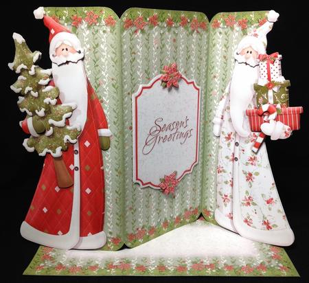 Traditional Santas Shaped Tri Fold Card Kit by Carol Bath 