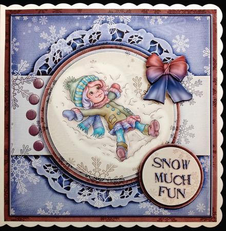 7. 5 x 7.5 Cardtopper Snow Angel by Carol Bath 