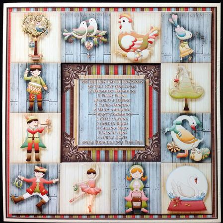 7.5 x 7.5 Card Topper 12 Days by Carol Bath 