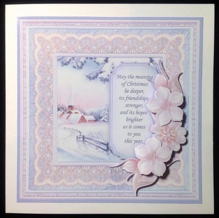 Christmas Floral Tag & Church Card Topper & Decoupage by Carol Bath 