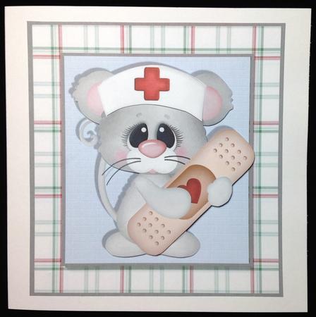 Get Well Soon Mouse with Plaster 8x8 by Carol Bath 