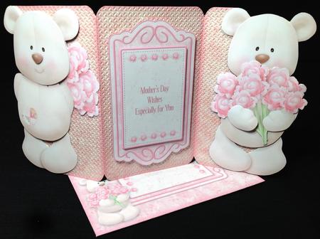 Bearing Flowers Shaped Tri Fold Card Kit by Carol Bath 