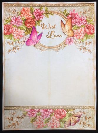 Floral Shield Butterflies Insert 5.5x7.5 by Carol Bath 