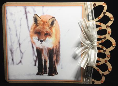 Winter Fox Watercolour Pyramid Topper by Carol Bath 