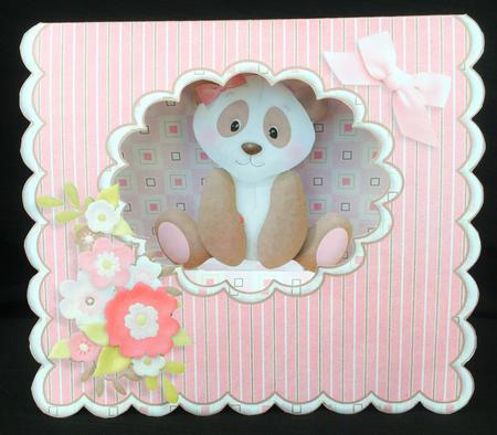 Panda Paws Girl (multi-use) Scalloped Tent Card Kit by Carol Bath 