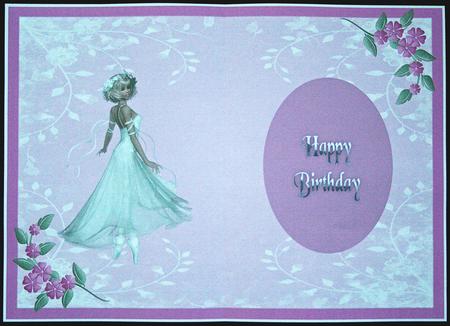 Ballerina Birthday Insert by Carol Bath 