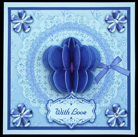 3D Purple Pansy Embellishment & Card Front by Carol Bath 