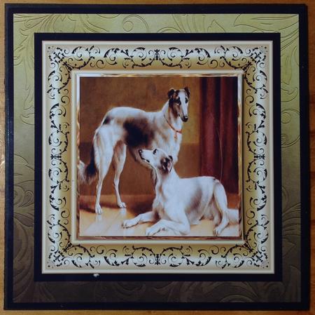 Persian Greyhounds Card with Shaped Pyramid by Carol Bath 
