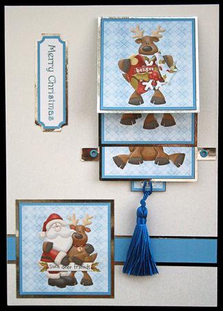 Santa & Friends Waterfall Card by Carol Bath 