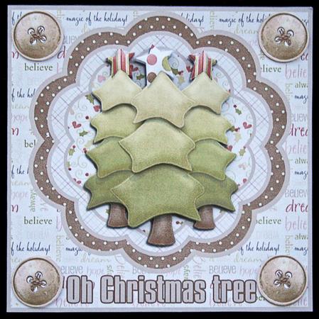Oh Christmas Tree Quick Cut and Fold Card by Carol Bath 