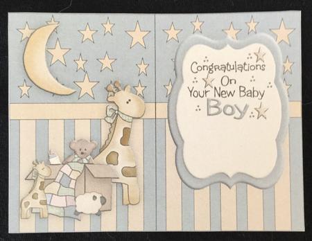 New Baby Boy Stars and Stripes Insert by Carol Bath 