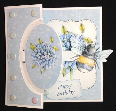 892 Bee Slider Folded Card  by Carol Bath 