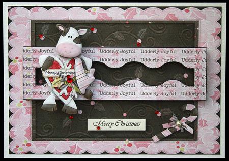 Mooey Christmas Penny Slider Card by Carol Bath 