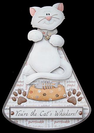 Cute Cat Wobble Card Your the Cats Whiskers by Carol Bath 