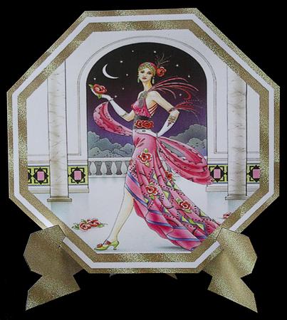 Deco Lady 1 Plate Card by Carol Bath 