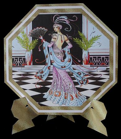Deco Lady 3 Plate Card by Carol Bath 